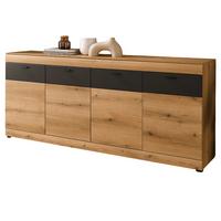 SIDEBOARD in Eiche, grau 200 cm, große kommode mit Soft-Close - Kaschmir/Eichefarben, Holzwerkstoff/Kunststoff (200/87/42cm) - Furn.Design