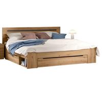BETT Eiche, grau Liegefläche 180 x 200 cm, Doppelbett mit 3x Bettschubkasten - Eiche Artisan/Grau, Holzwerkstoff/Metall - Inn.Furn