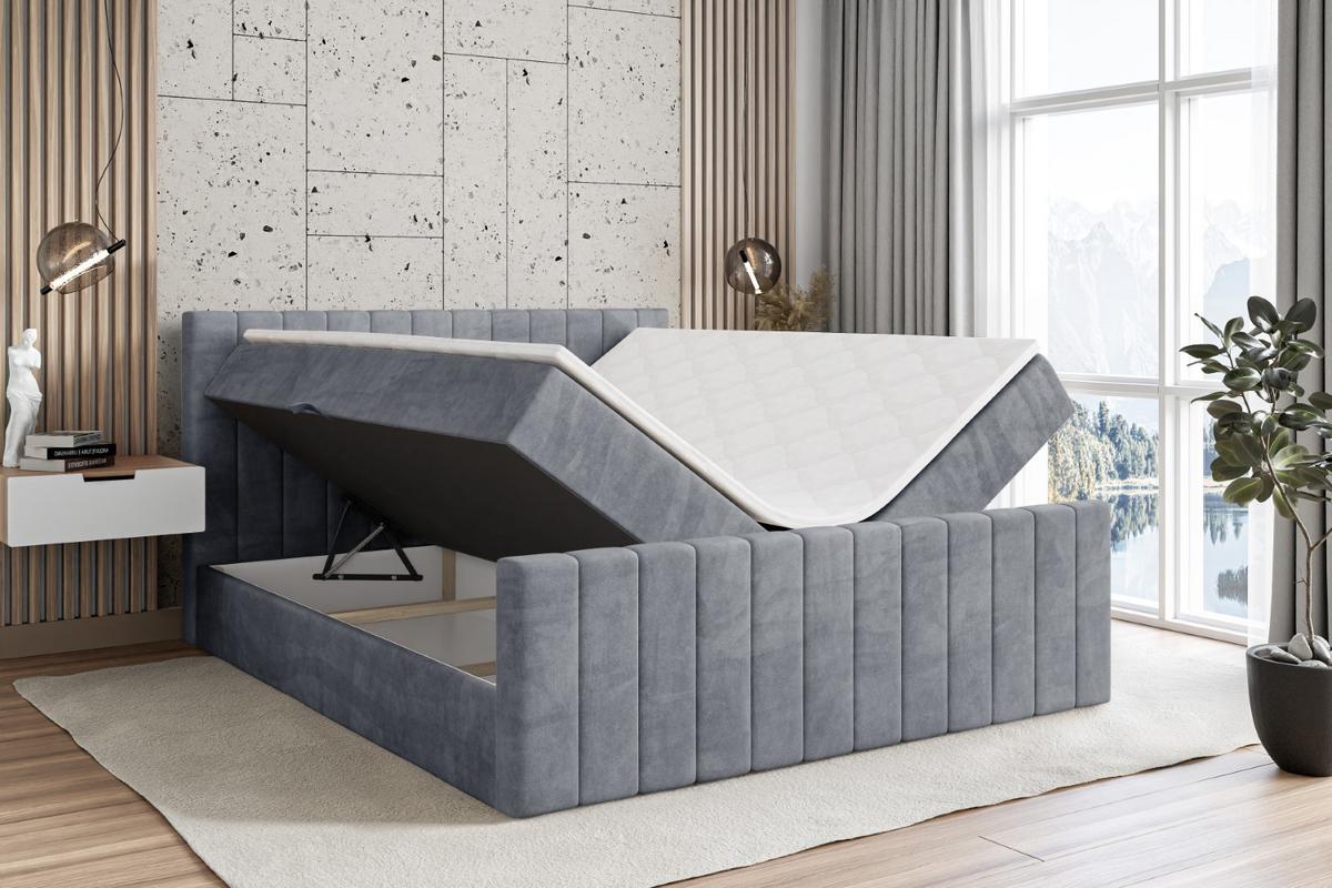 BOXBETT EDITA-Z - 140x200 cm - H3 - Grau - Grau, Holzwerkstoff (140/200cm) - ALTDECOR