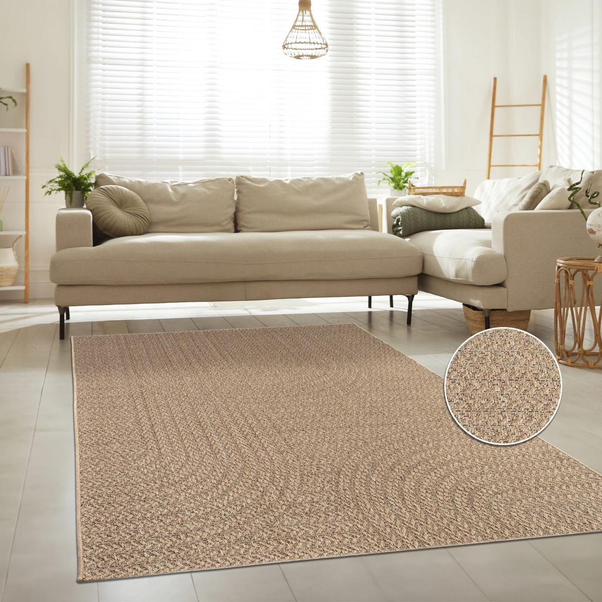 FLACHWEBTEPPICH, einfarbig, aus Polypropylen, Beige, 80 x 150 cm - Beige, Textil (150/80cm) - KADIMA DESIGN
