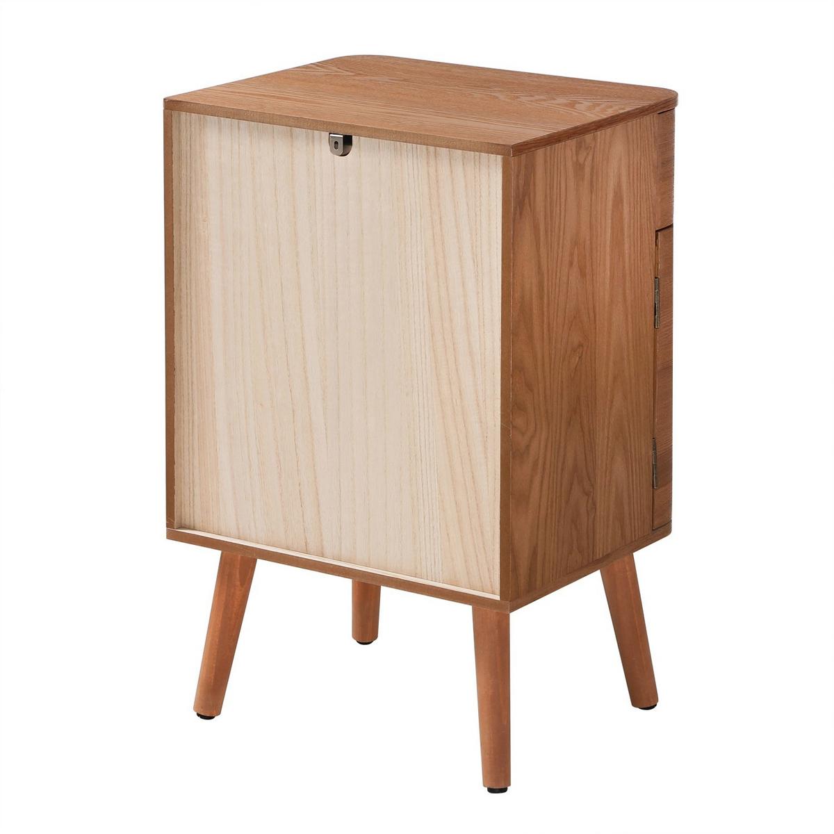 NACHTTISCH 1 Schublade 1 Tür, Fronten mit abgerundeten Kanten 35/71/42 cm - Nussbaumfarben, Holzwerkstoff (35/71/43.5cm) - Calicosy