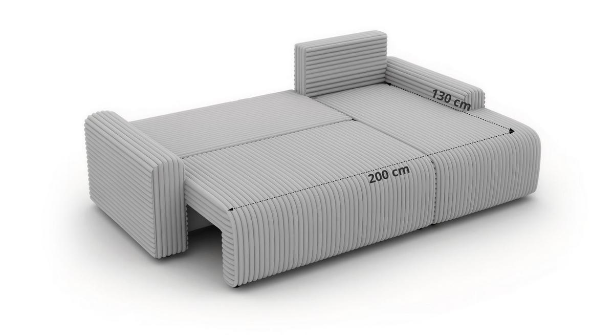ECKSOFA NESSARO L Braun Cord - Links Seite - Schwarz/Braun, Kunststoff/Textil (244/151cm) - MKS
