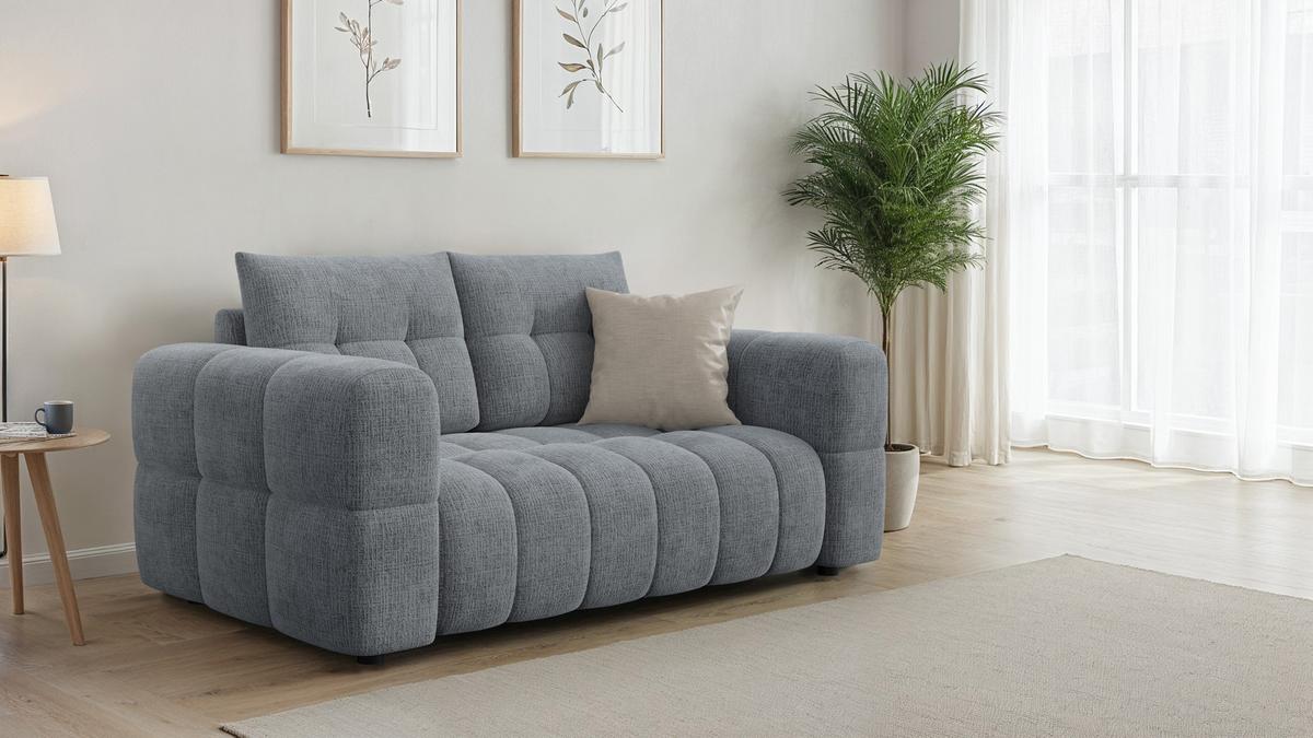 SOFA CLOUDI 2-Sitzer, dunkelgrau - Dunkelgrau/Schwarz, Holz/Textil (181/89/104cm) - Wozimo