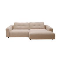 ECKSOFA XL MIKA Taupe Cord - Taupe/Schwarz, Kunststoff/Textil (296/167cm) - KAWOLA