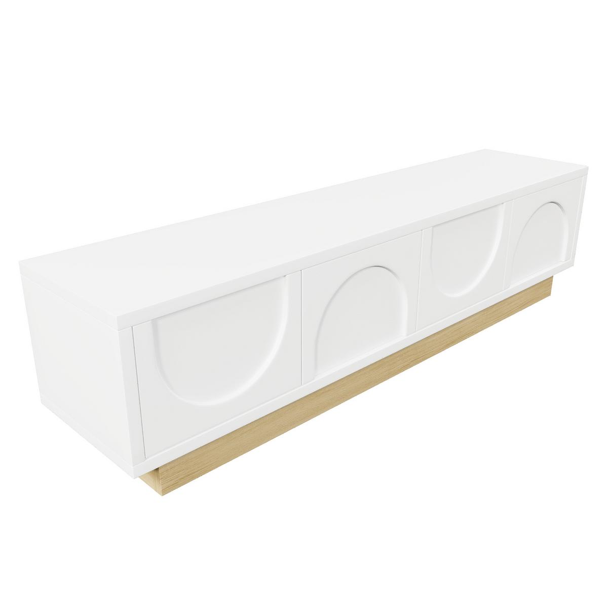 TV-LOWBOARD holzoptik & geschwungenes design - Weiß, Holzwerkstoff (175/41.5/40cm) - Urban Meuble
