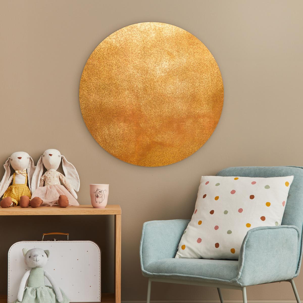 WANDBILD Eisen - Rost - Gold - Metall - Luxus Wanddeko Schlafzimmer 60x60 cm - Goldfarben, Kunststoff (60/60cm) - MuchoWow