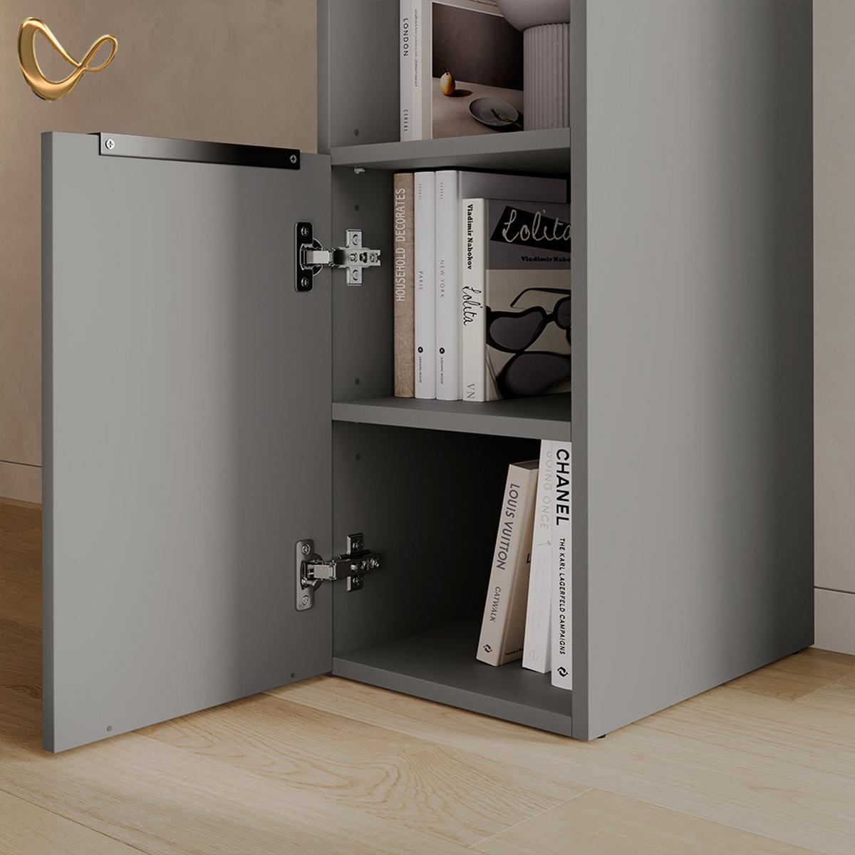 UNIVERSALSCHRANK Piave Anthrazit/Sonoma mit einer Tür - Anthrazit/Sonoma Eiche, Holzwerkstoff (30.2/120/40cm) - Livinity®