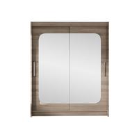 SCHWEBETÜRENSCHRANK Westa XII - Silberfarben/Trüffeleichefarben, Holzwerkstoff/Metall (150/200/58cm) - MIRJAN24