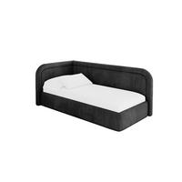 EINZELLBETT Jugendbett mit Bettkasten, Rechts - JOVY 80x200 Schwarz - Anthrazit, Holzwerkstoff/Textil (80/200cm) - ALTDECOR