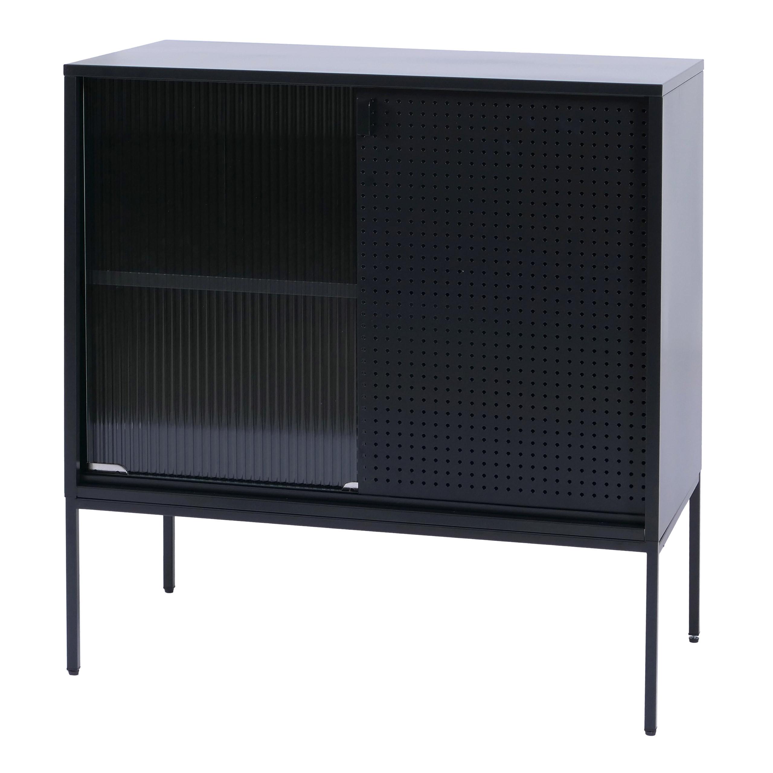 KOMMODE Schwarz - Schwarz, Metall (80/85/45cm) - MCW