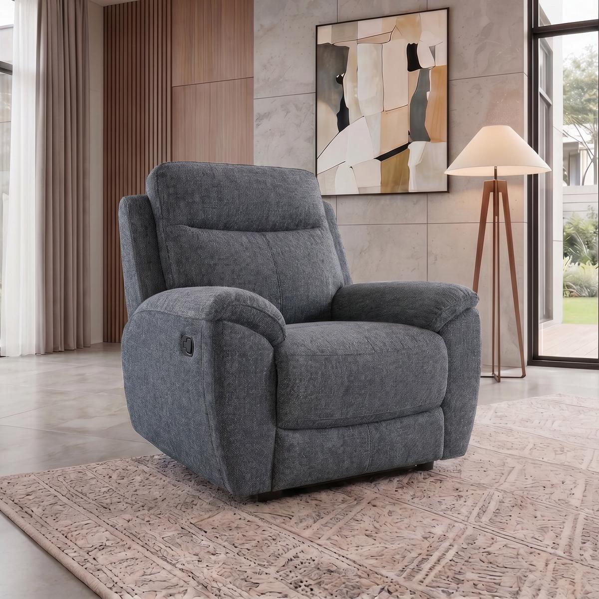 RELAXSESSEL Dolce, Fernsehsessel mit Relaxfunktion, 98 cm, Dunkelgrau, Chenille - Dunkelgrau, Textil (98/106/100cm) - Beautysofa