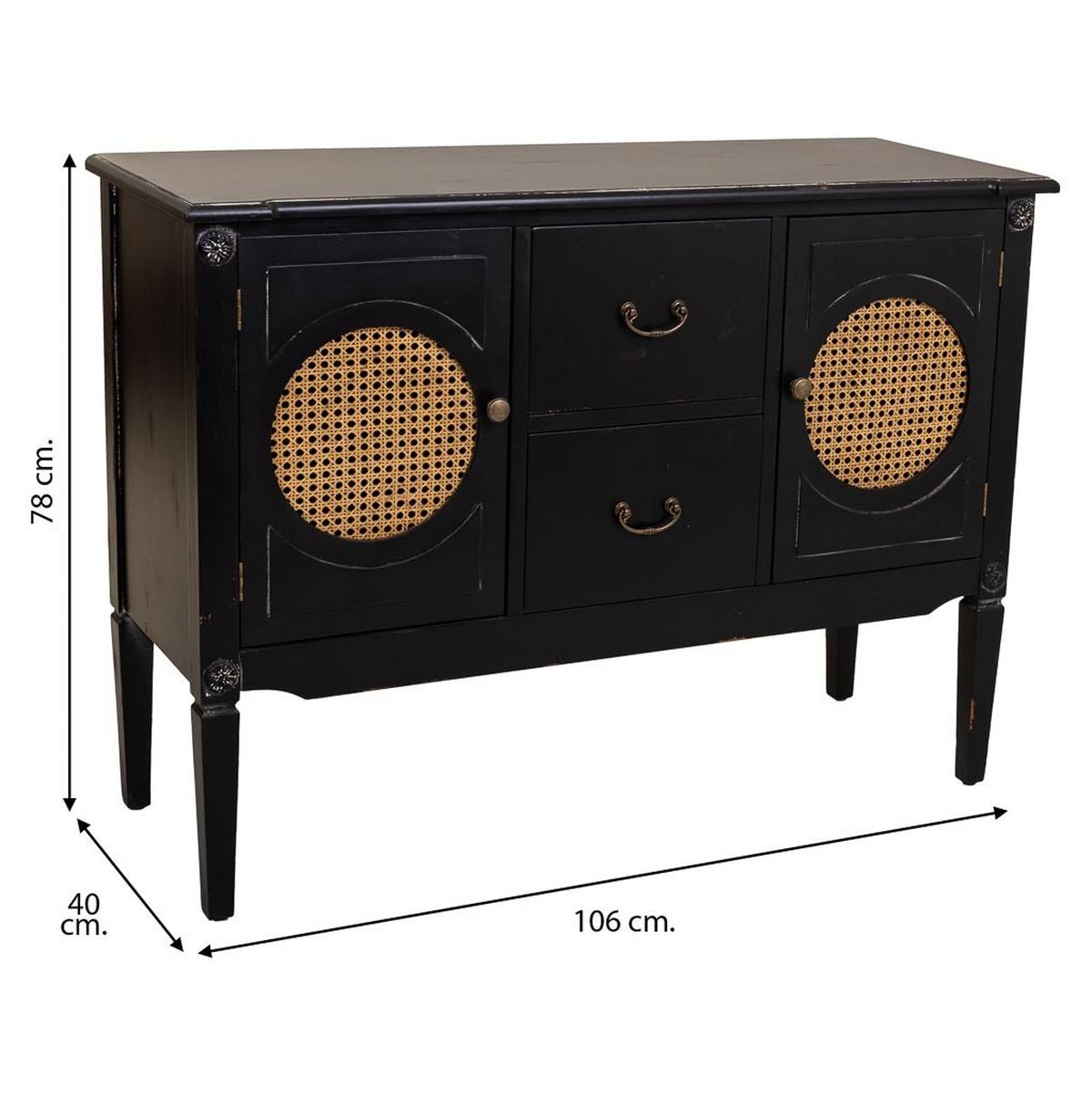 ANRICHTE 106x40x78 cm - Schwarz, Holz (106/78/40cm) - Wanderlust