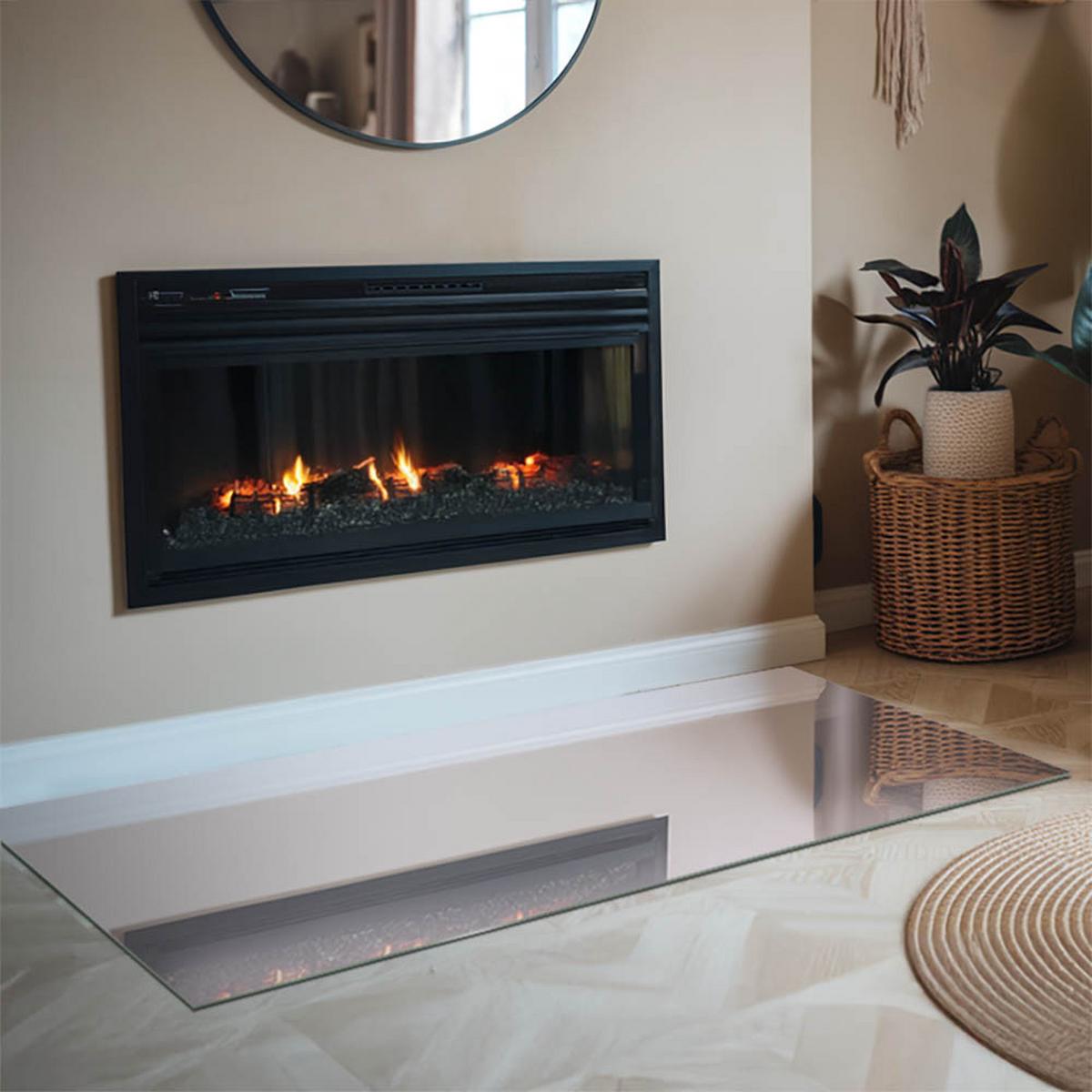 GLASPLATTE für Kamin 140x70 cm - Lila, Glas (140/70/0.4cm) - TULUP