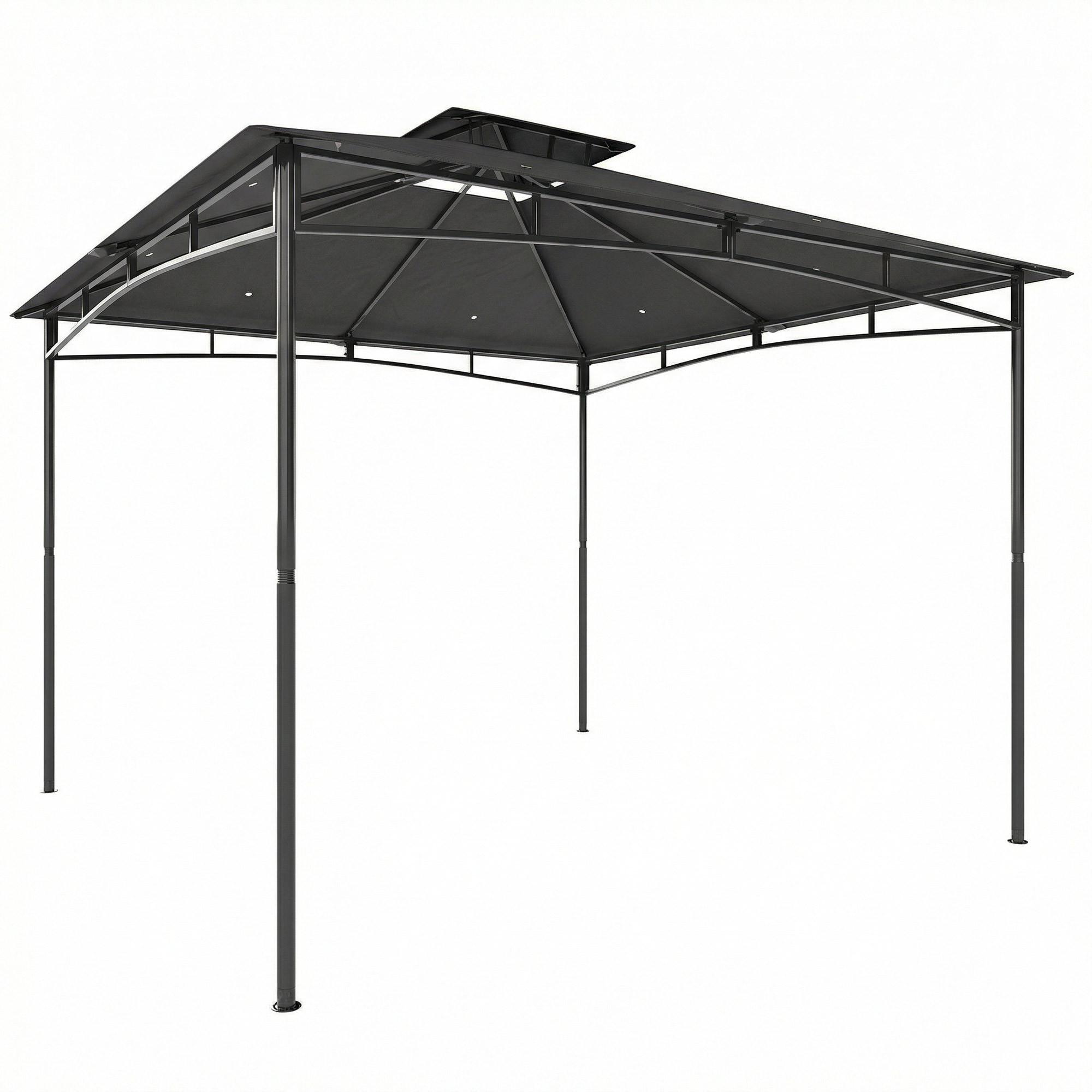 PAVILLON Polyester Metall Dunkelgrau - Dunkelgrau, Textil/Metall (300/285/300cm) - Outsunny