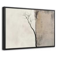 LEINWAND Bilder mit Rahmen - Wabi sabi - Pflanze - Beige - 30x20 - Taupe, Textil (30/20cm) - MuchoWow