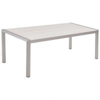 GARTENTISCH Aluminium weiß 180/90 cm Vernio - Weiß, Metall (180/90/76cm) - Beliani
