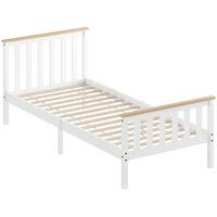 BETTGESTELL Kiefernholz Weiß - Weiß, Holz (90/200cm) - HOMCOM