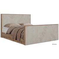 BOXBETT WOOD DUO 200/200 - Beige Cord - Topper Visco - H3 - Beige/Schwarz, Kunststoff/Textil (200/200cm) - MKS