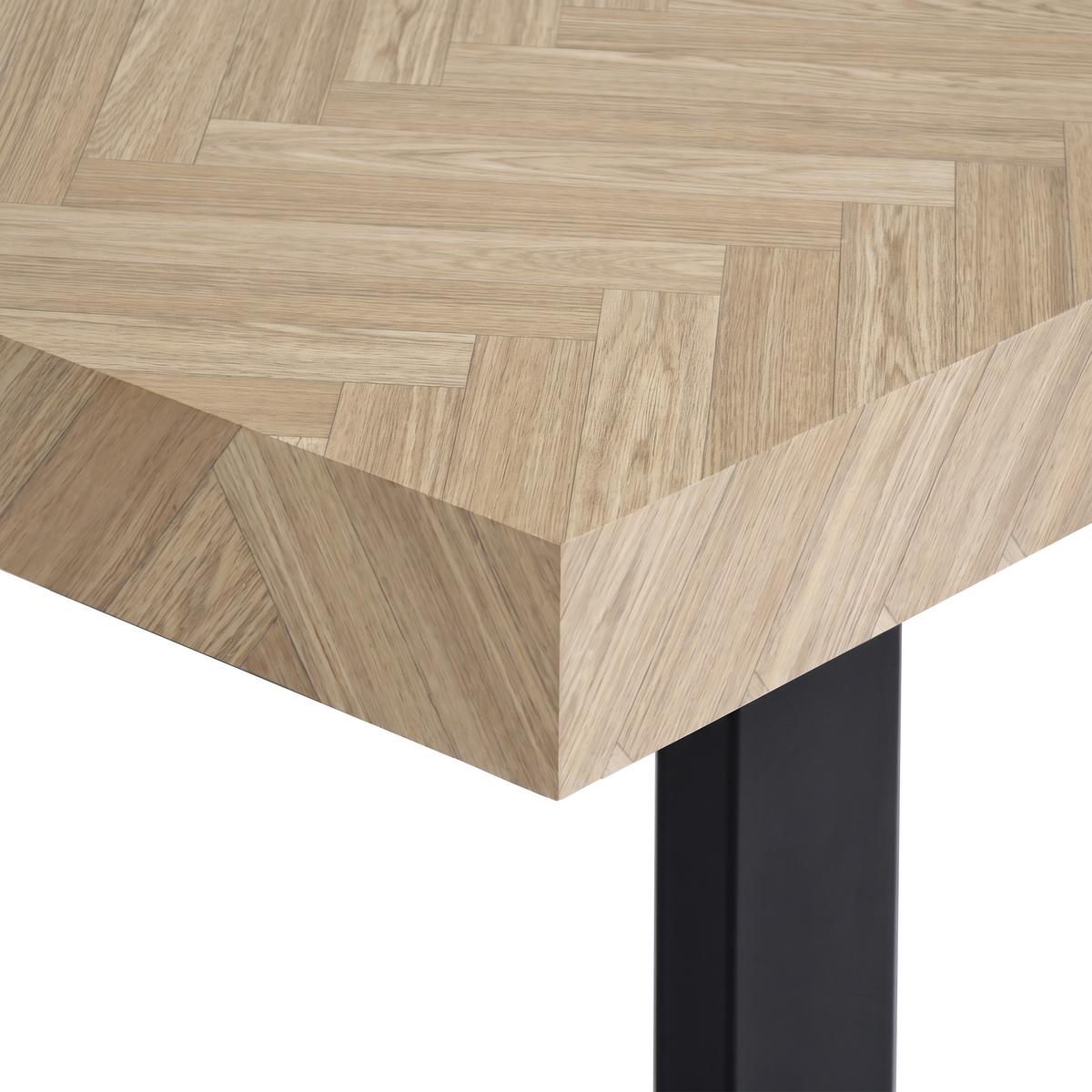 ESSTISCH Axis in rechteckiger Form, ausziehbar, 160-240 cm, Eichefarben - Eichefarben/Schwarz, Metall (90/160/75cm) - Beautysofa