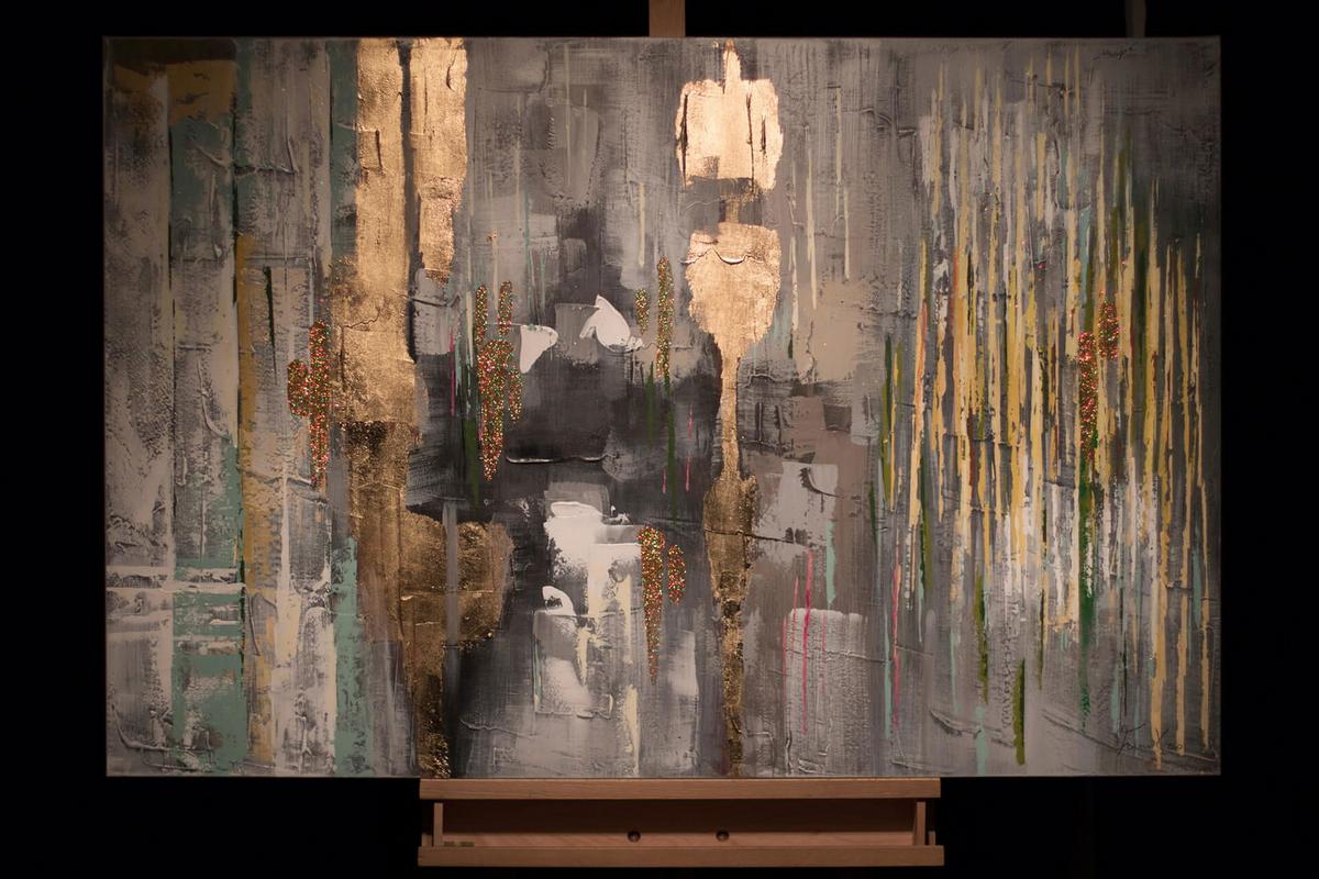 ÖLGEMÄLDE 120/80 cm - Gelb, Holz/Textil (120/80cm) - KUNSTLOFT