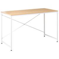 SCHREIBTISCH Hellbraun/Weiß 120/60 cm Andaste - Hellbraun, Metall (60/120/75cm) - Beliani