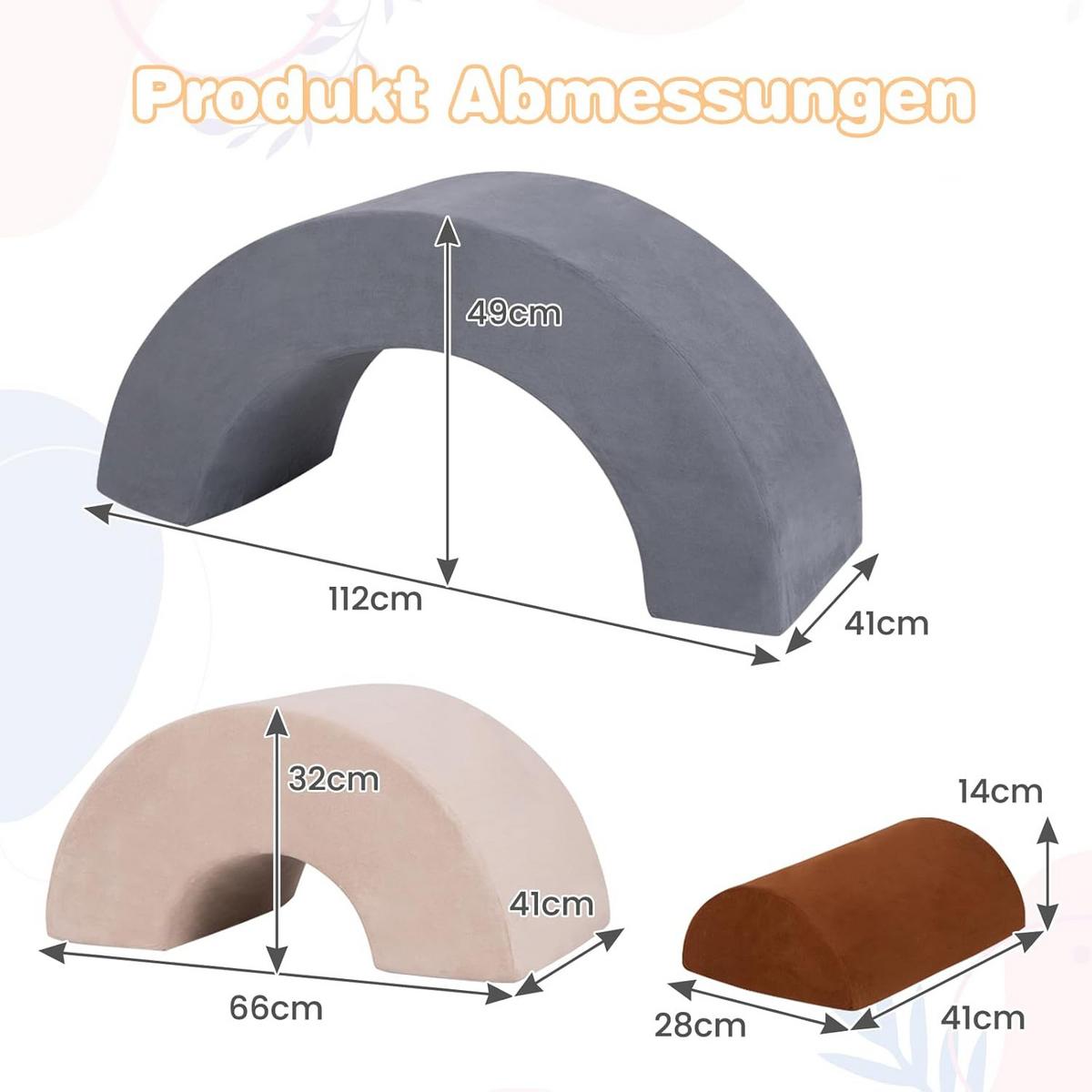KLETTERBOGEN Grau - Grau, Kunststoff (112/49/41cm) - COSTWAY