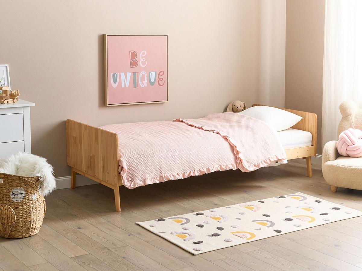 BETT mit Lattenrost 90/200 cm Kiefernholz Braun Bonnac - Braun, Holz (90/200cm) - Beliani