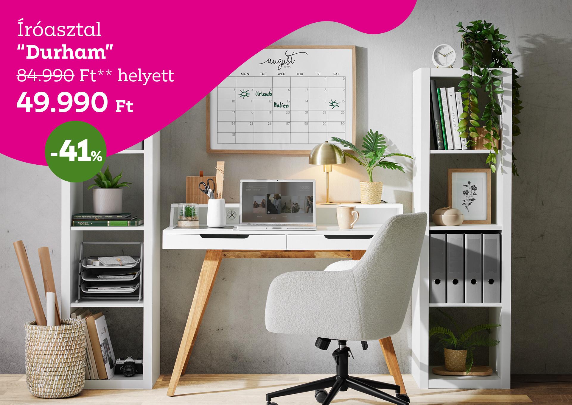Íróasztal DURHAM 84990 Forint helyett 49990 Forint, kedvezmény mértéke 41%