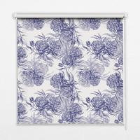 INNENROLLO - Fensterrollo - Rollo - 60x40 cm - Blauer Blumenstrauß - Blau, Kunststoff (60/140/0.5cm) - TULUP