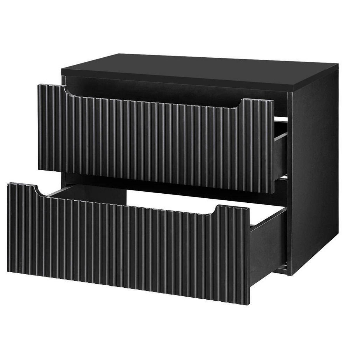 WASCHTISCHUNTERSCHRANK Skelbolu - Schwarz, Holzwerkstoff/Metall (81/60/40cm) - [en.casa]