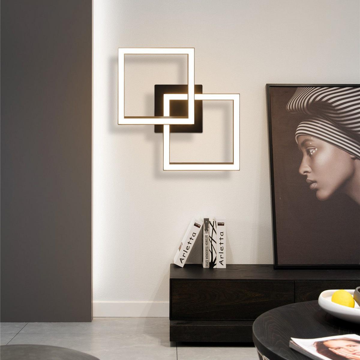 LED-DECKENLEUCHTE Tannwall 6.0/47.0/29.5 cm - Schwarz, Metall (29.5/6/47cm) - ZMH