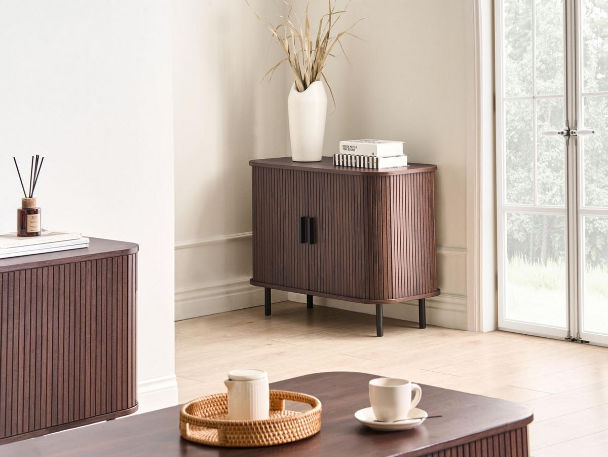 SIDEBOARD Braun Bradley - Braun, Holzwerkstoff (80/60/40cm) - Beliani