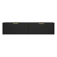 TV-HÄNGEBOARD Vena 2-türig, Schwarz, 140 cm - Goldfarben/Schwarz, Holzwerkstoff/Kunststoff (138.6/30/30cm) - Selsey