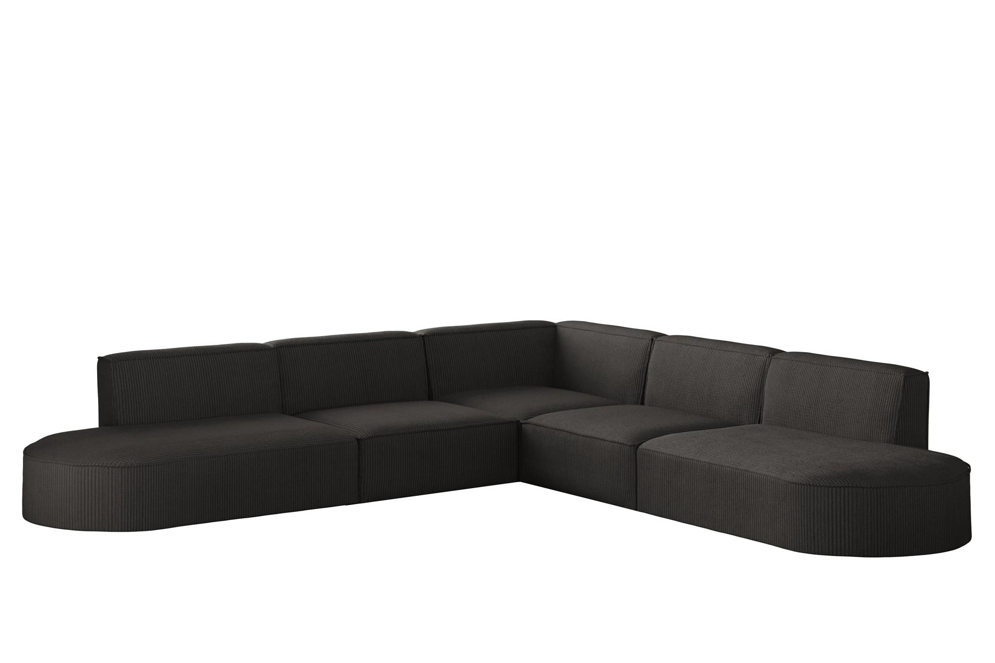 ECKSOFA Palma In Scala - Anthrazit, Holzwerkstoff/Textil (276/276cm) - Fun Möbel