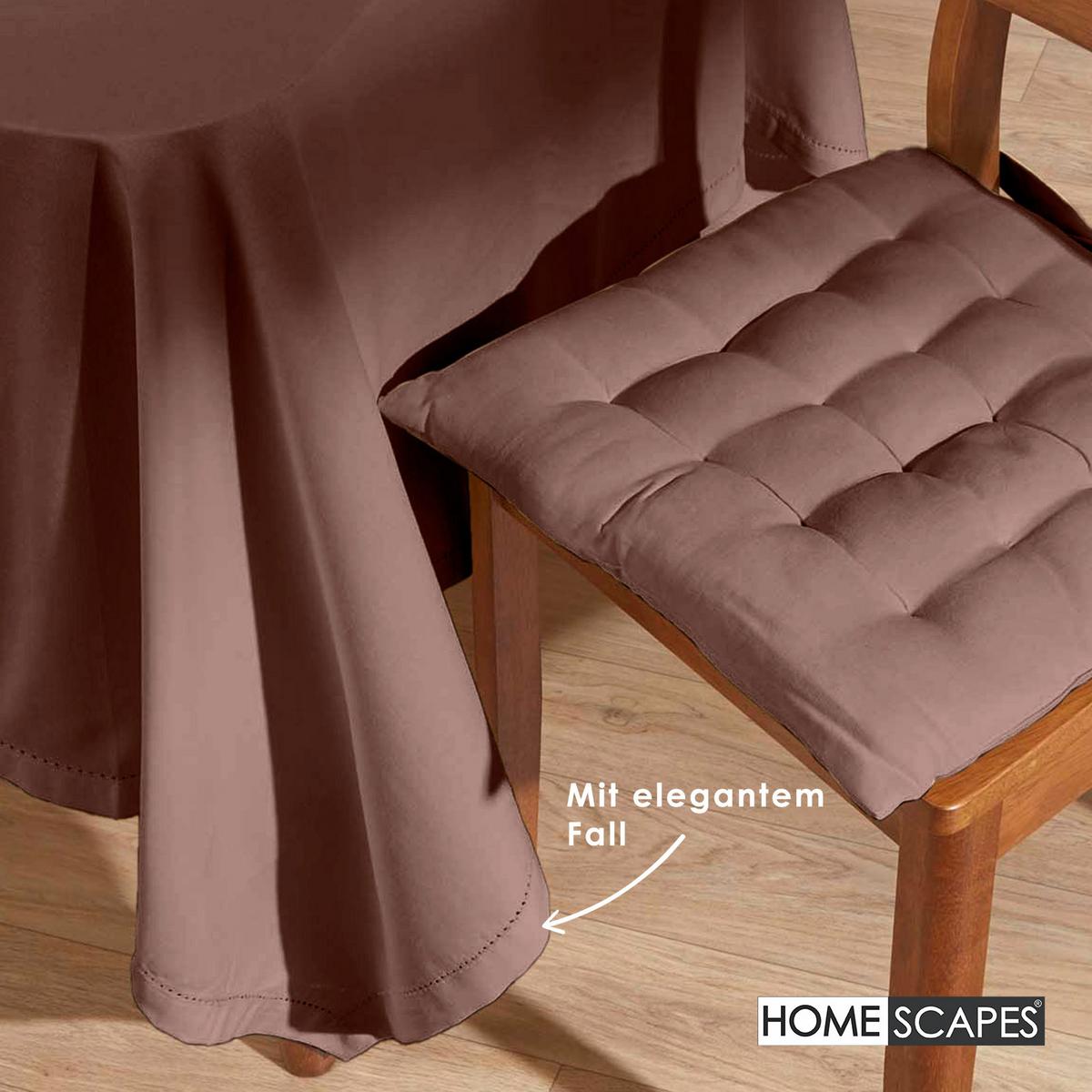 TISCHDECKE braun 137/178 cm, 100% Baumwolle - Braun, Textil (137/178cm) - Homescapes