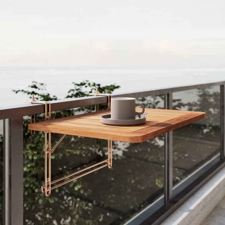 Balkontisch zum Einhängen aus Holz