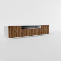 LOWBOARD LIVO 200/41/40 cm, Hängender TV-Schrank Weiß / Eichefarben - Eichefarben/Braun, Holzwerkstoff (200/41/40cm) - MASSENO