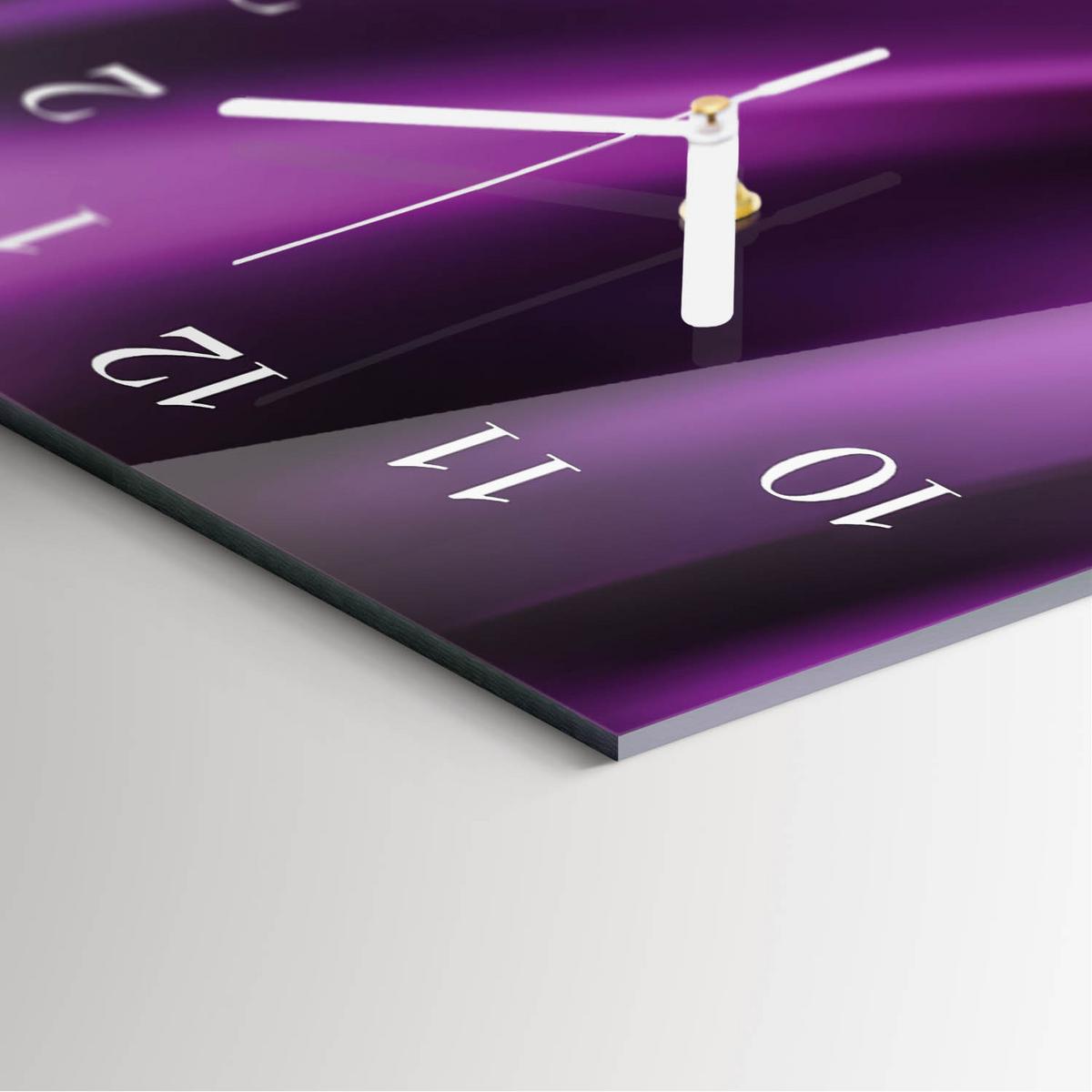 WANDUHR aus Glas 30x60 cm - Abstraktion - Lila, Glas (30/60/0.4cm) - TULUP