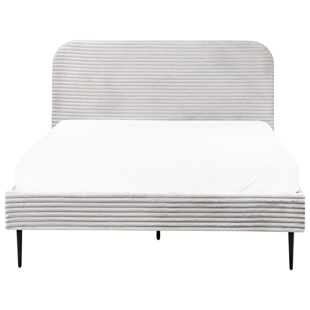 POLSTERBETT mit Lattenrost 140x200 cm Grau Flayat - Hellgrau, Textil (140/200cm) - Beliani