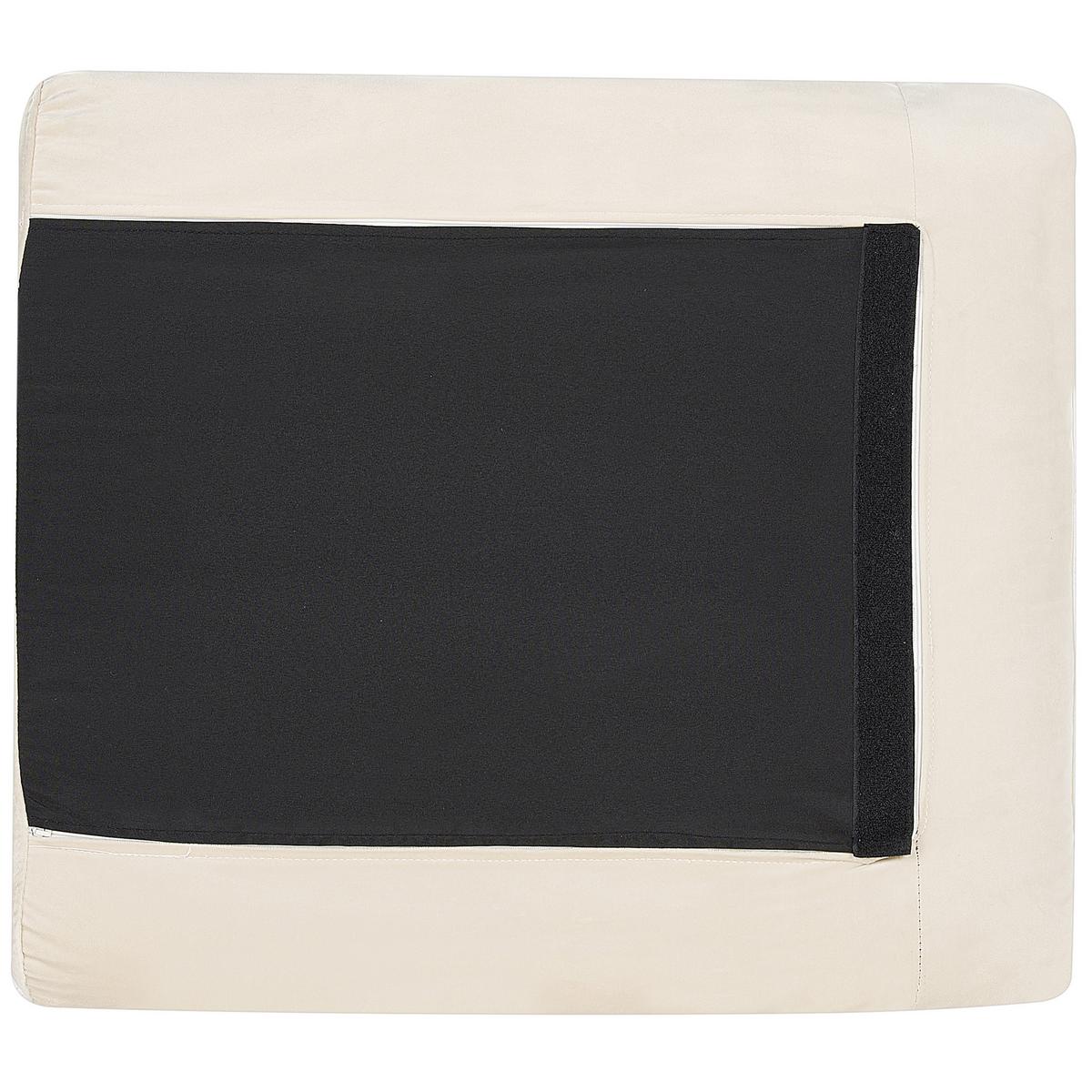 SESSEL Samtstoff Hellbeige Vinterbro - Beige, Textil (83/86/84cm) - Beliani