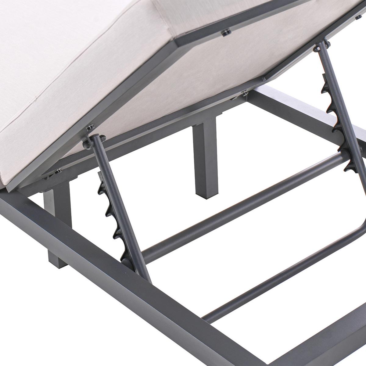SONNENLIEGE mit Kissen Hellbeige Lariano - Beige, Metall (72/37/204cm)