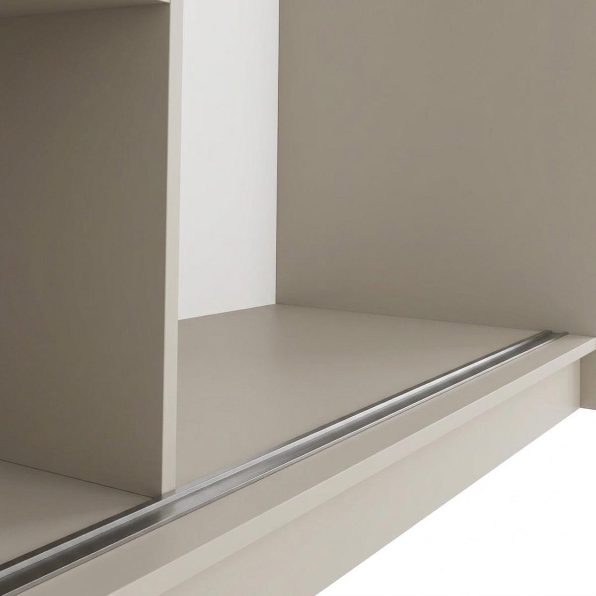 SCHWEBETÜRENSCHRANK Debra mit 2 Türen, 160/216/61 Kaschmir mit Spiegel - Kaschmir, Holzwerkstoff (160/216/61cm) - Beautysofa