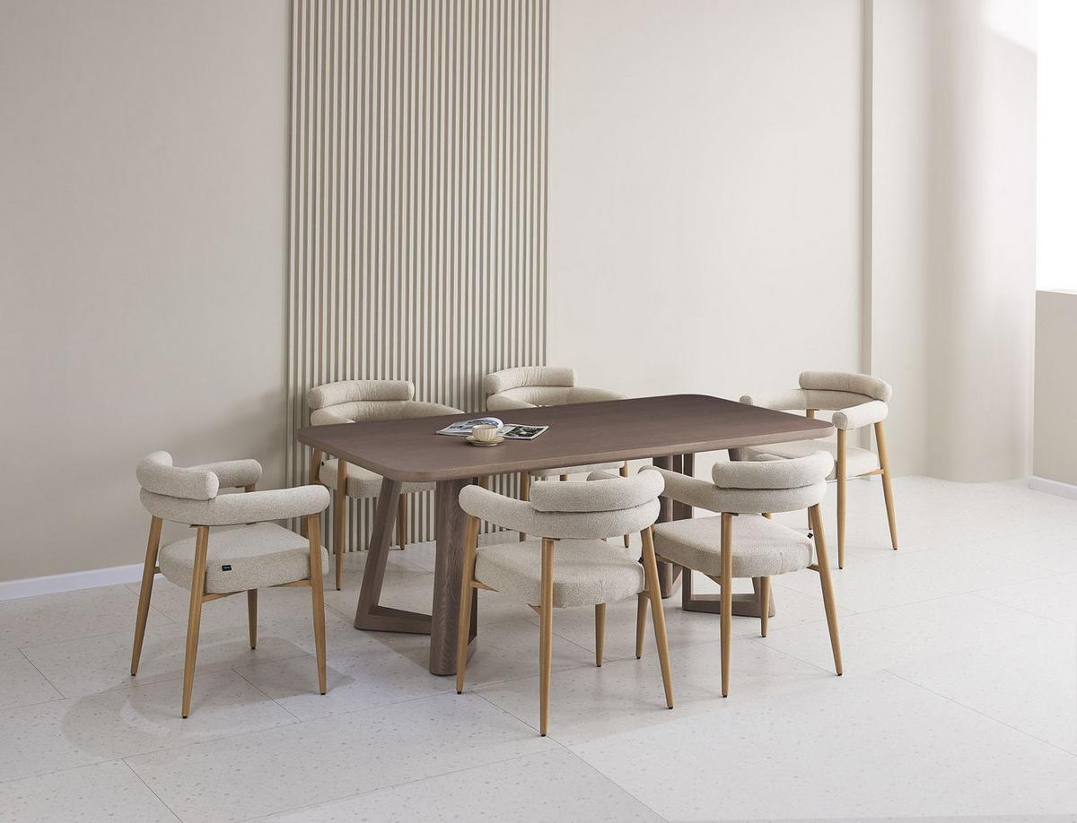 ESSZIMMERSTUHL Pragess Beige/Eiche Natur - Beige, Textil/Metall (64/80/60cm) - Selsey
