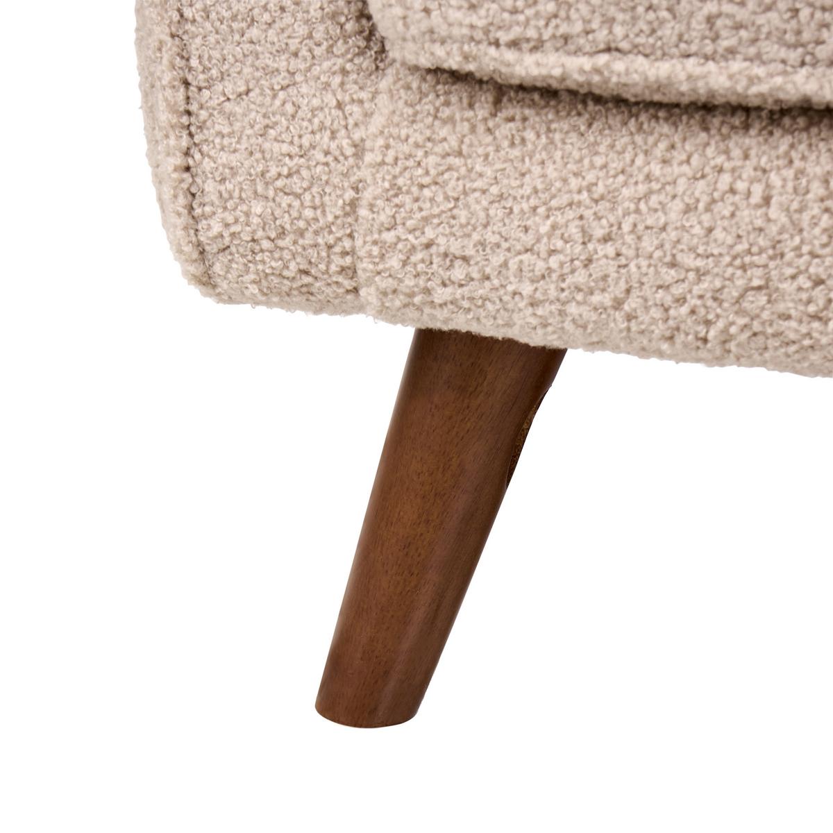 SESSEL Bouclé Beige Ettrum - Beige/Braun, Holz/Textil (87/87/84cm) - Beliani