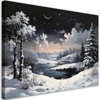 LEINWANDBILD Weihnachten 45x30cm - Schwarz, Textil (45/30cm) - Feeby