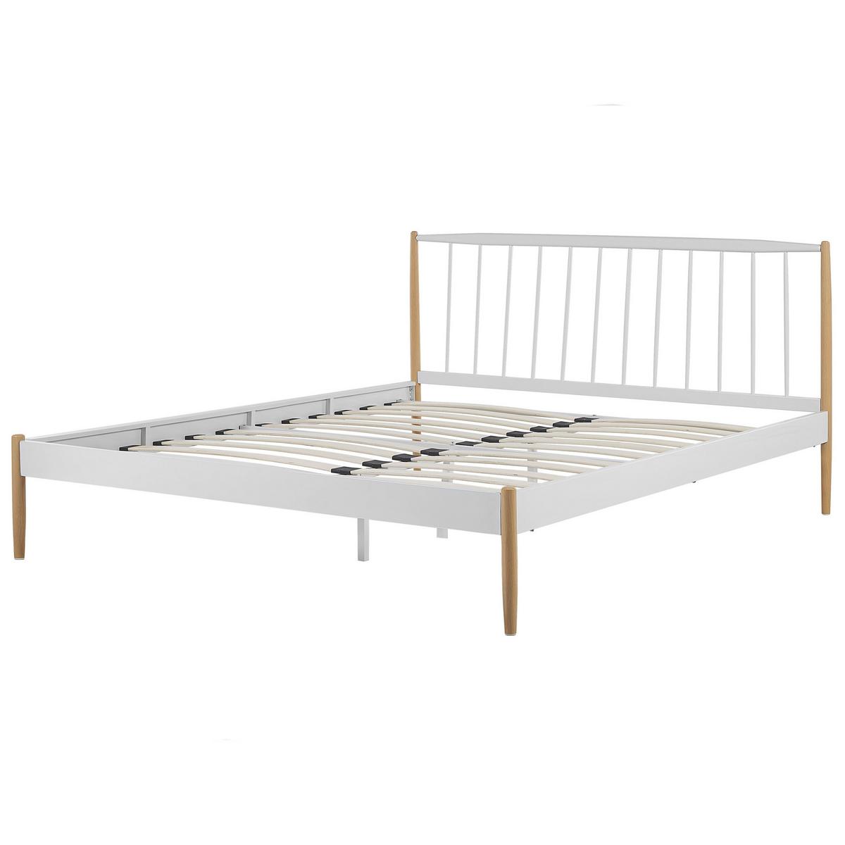 METALLBETT 180/200cm Weiß Maurs - Weiß, Metall (180/200cm) - Beliani