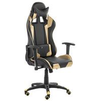 BÜROSTUHL Kunstleder Schwarz/Gold Knight - Schwarz, Kunststoff/Textil (71/129/71cm) - Beliani