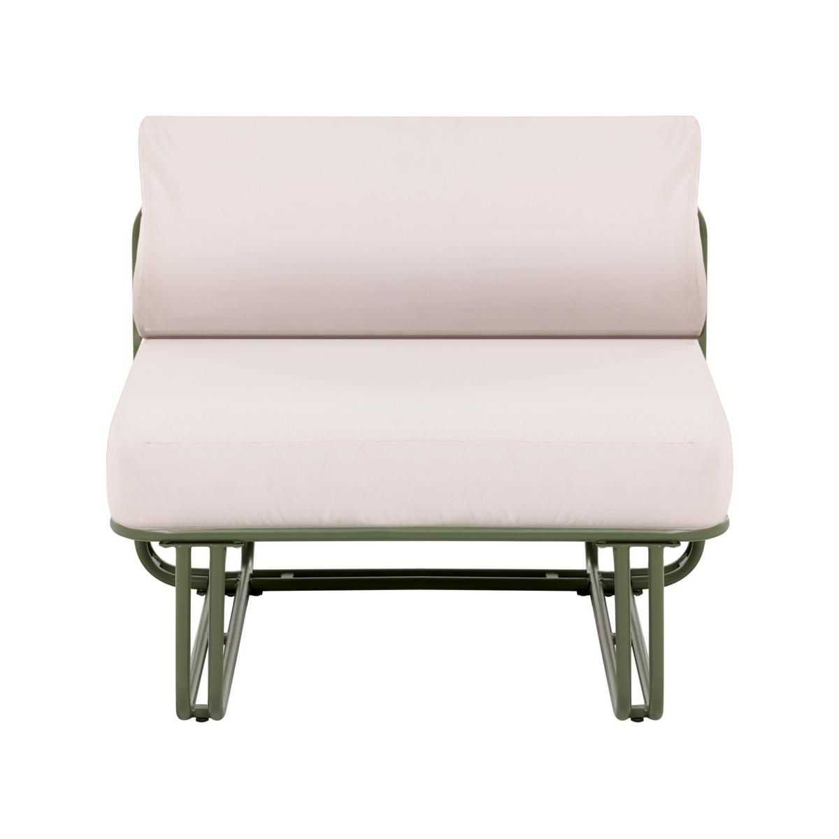 LOUNGE-SET mit Tisch und Ottomane 3-Sitzer Metall Grün Camerota - Beige/Grün, Metall - Beliani