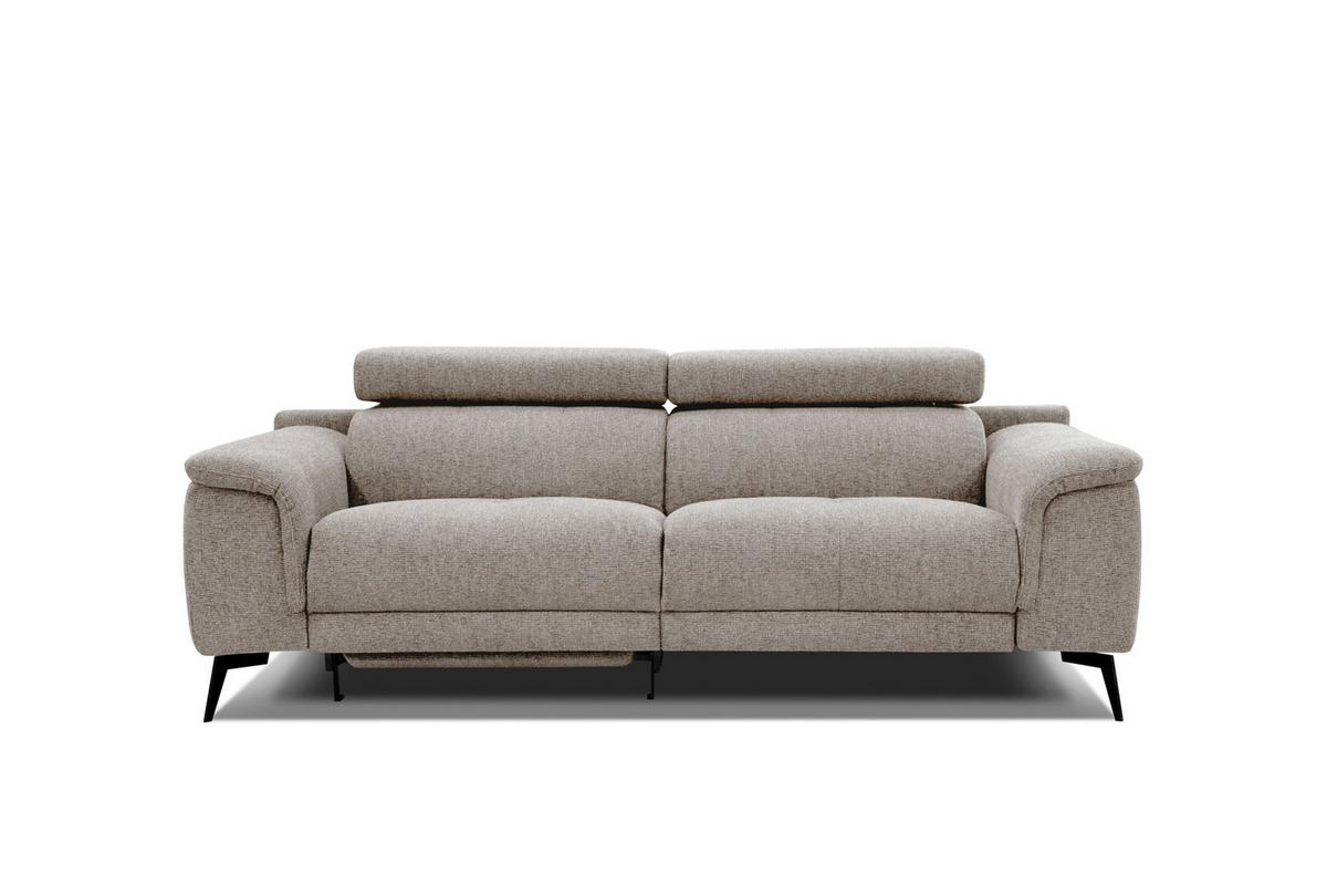 RELAXSOFA FIERO 3-Sitzer mit 1 Relaxfunktion, taupe - Taupe/Schwarz, Holzwerkstoff/Textil (212/82/103cm) - Wozimo