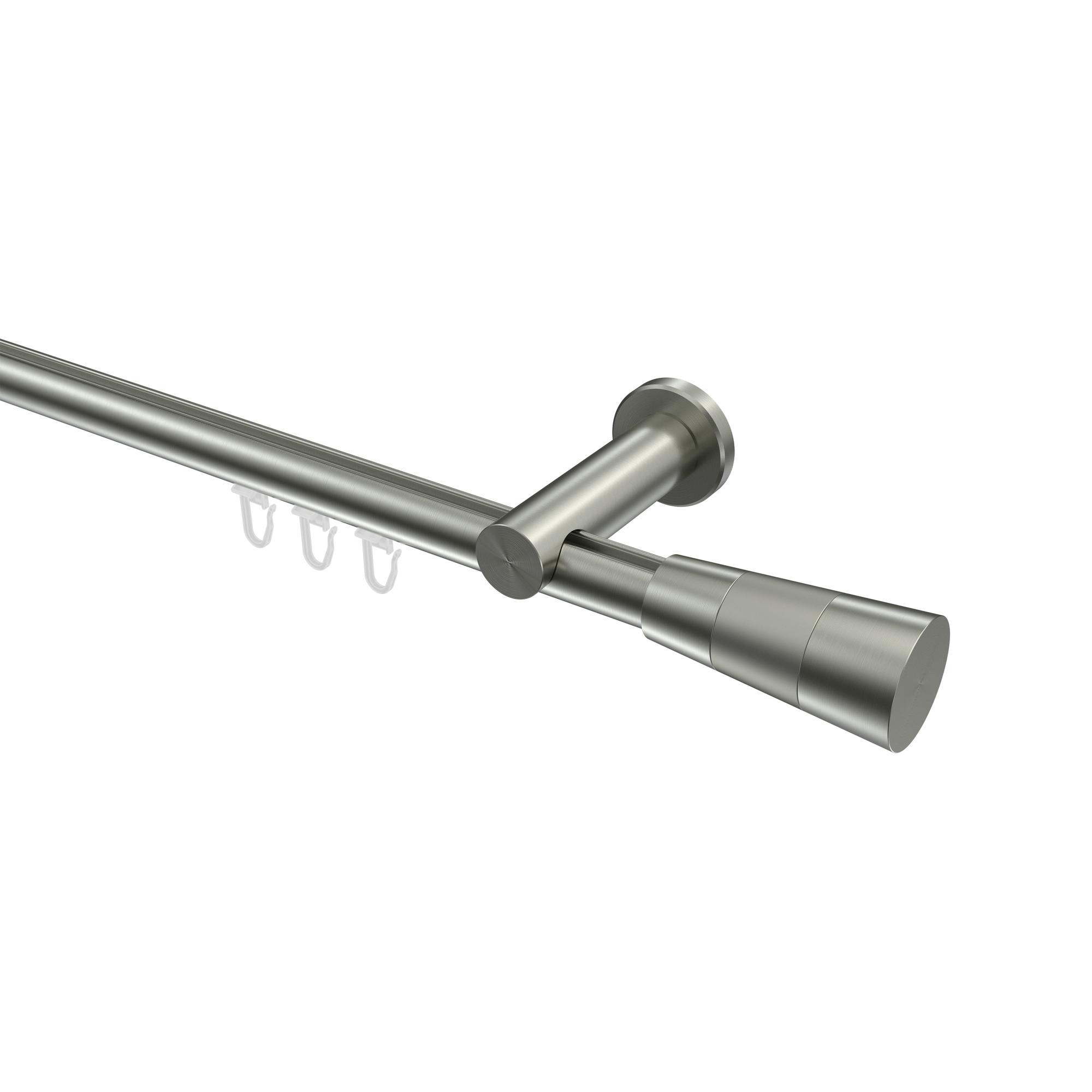 GARDINENSTANGE INNENLAUF Platon Tanara 600 cm (geteilt in 3 x 200 cm), 1-läufig, 20 mm Ø Edelstahl-Optik - Edelstahlfarben/Silberfarben, Metall (600cm) - INTERDECO